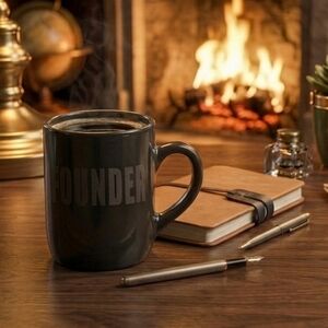 Founder Black Coffee Mug Novelty Kitchen Holiday Basket Gift Y2K New Copy 🇺🇦